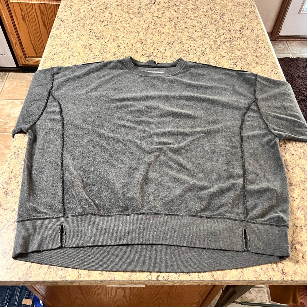 American Eagles Aerie Charcoal Crewneck terry sweatshirt Sweater - Picture 5 of 12